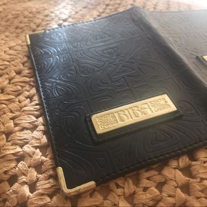BIBA Black Embossed Leather PASSPORT HOLDER/COVER